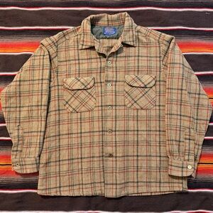Pendleton Men's Plaid Shirt Jacket - Tan and Red